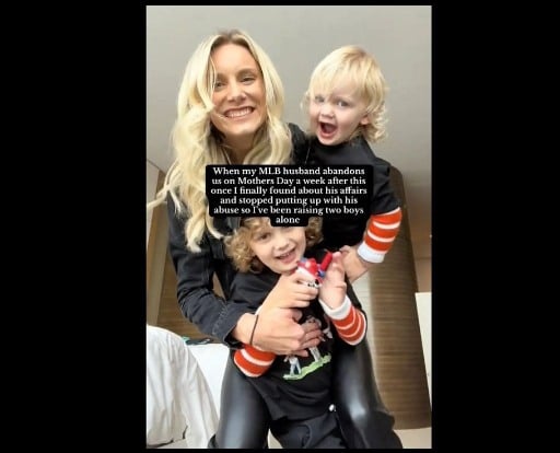 Caroline Hjelle with her sons ( credit TikTok )