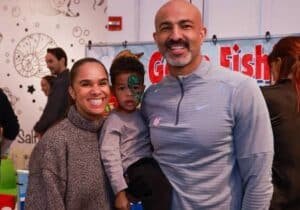 Misty Copeland, Olu Evans and their son.
(Photo credit:- Ivan Piedra)
